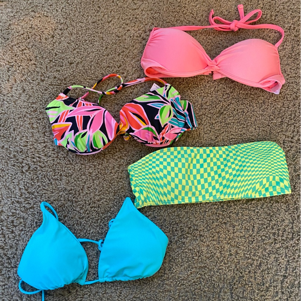 Lot of four small bathing suit tops